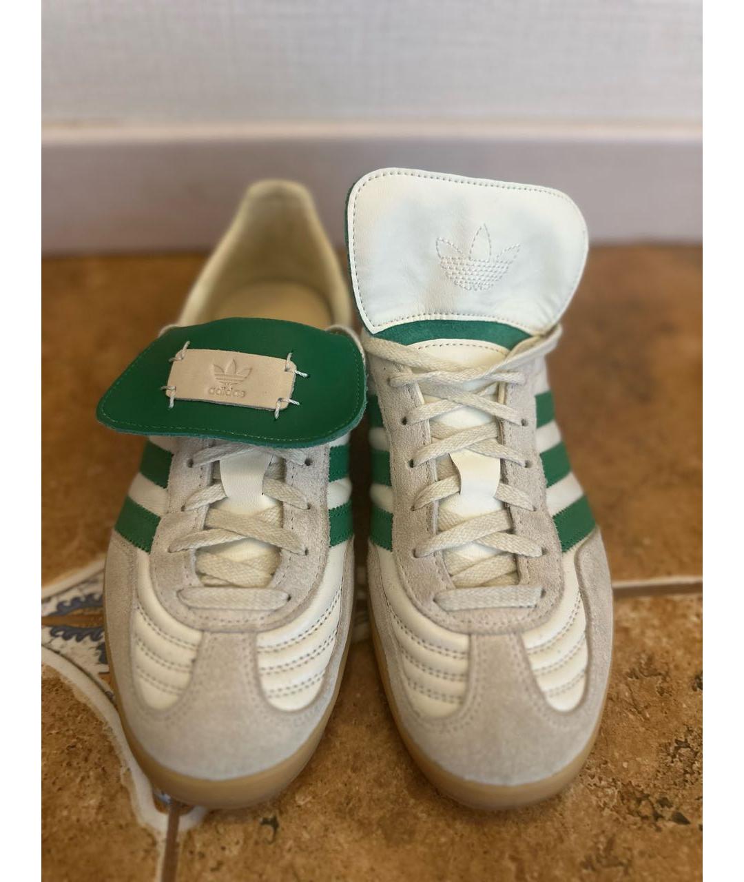 ADIDAS Зеленые кожаные кеды, фото 2