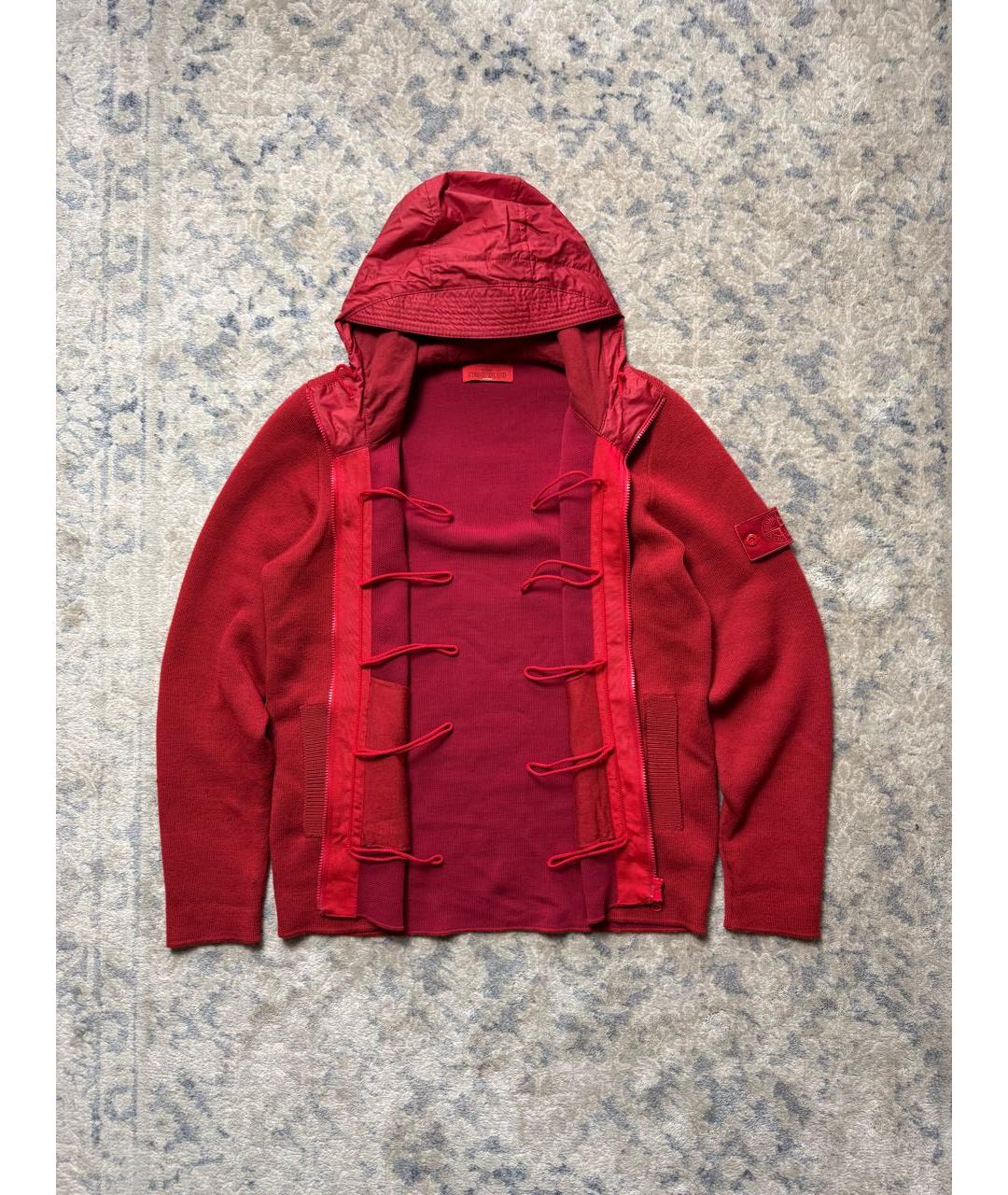 STONE ISLAND Красная шерстяная куртка, фото 3