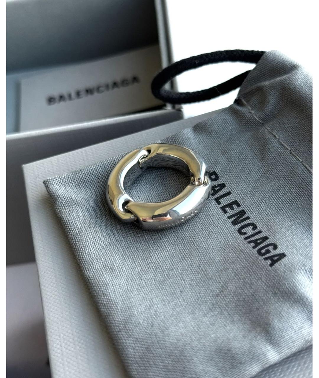 BALENCIAGA Серебряное металлическое кольцо, фото 5