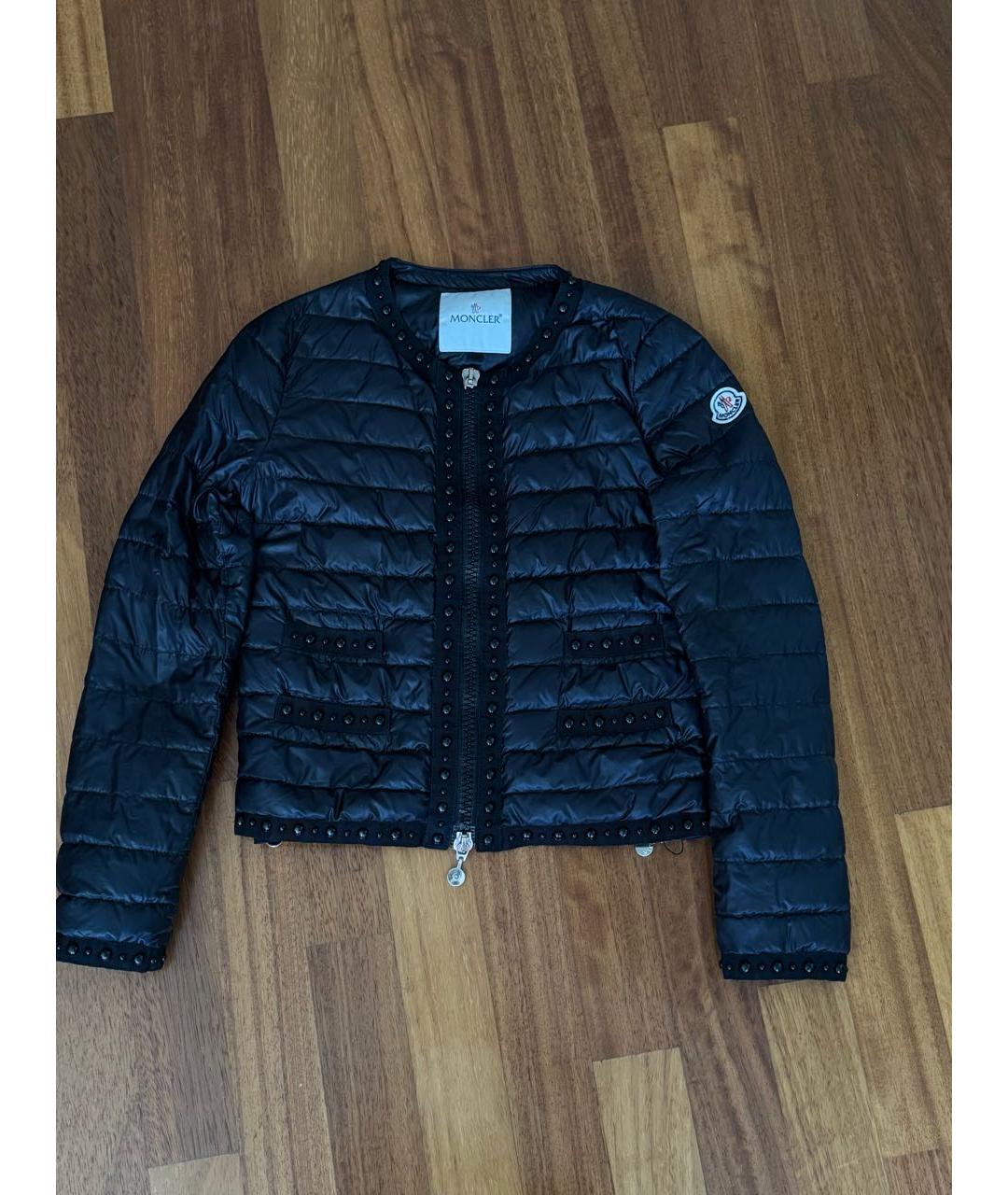 MONCLER Темно-синяя полиэстеровая куртка, фото 6
