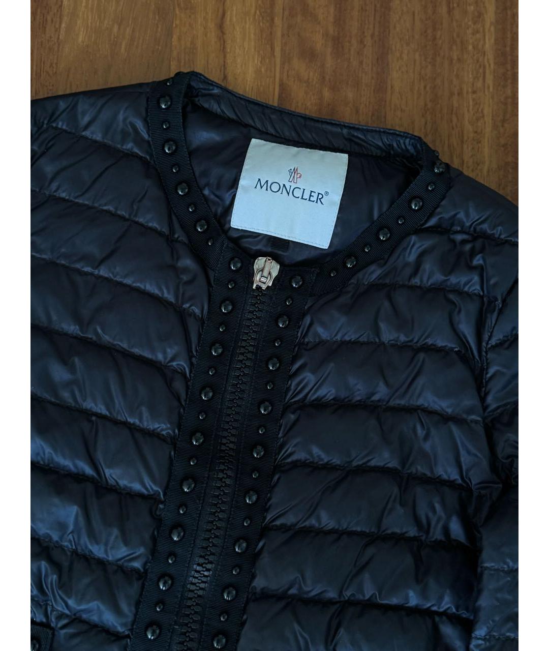 MONCLER Темно-синяя полиэстеровая куртка, фото 3