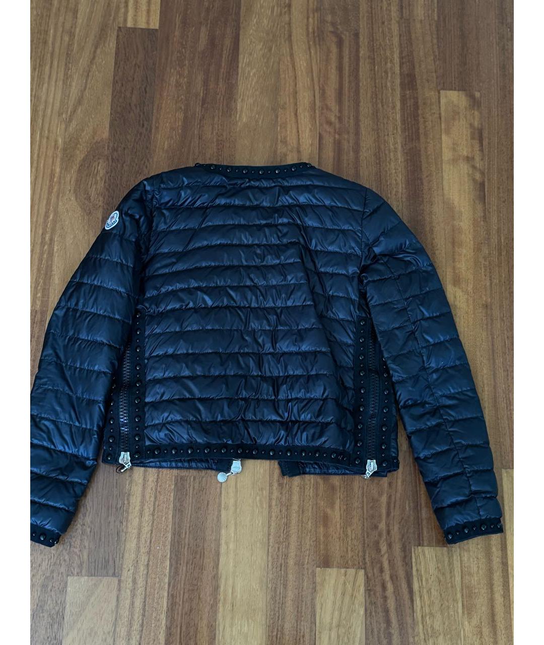 MONCLER Темно-синяя полиэстеровая куртка, фото 2