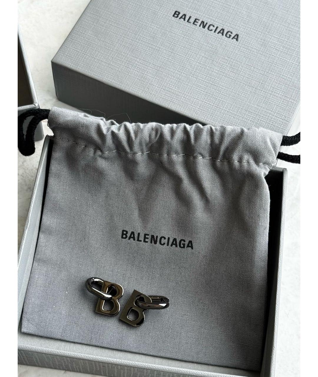 BALENCIAGA Серые металлические серьги, фото 4