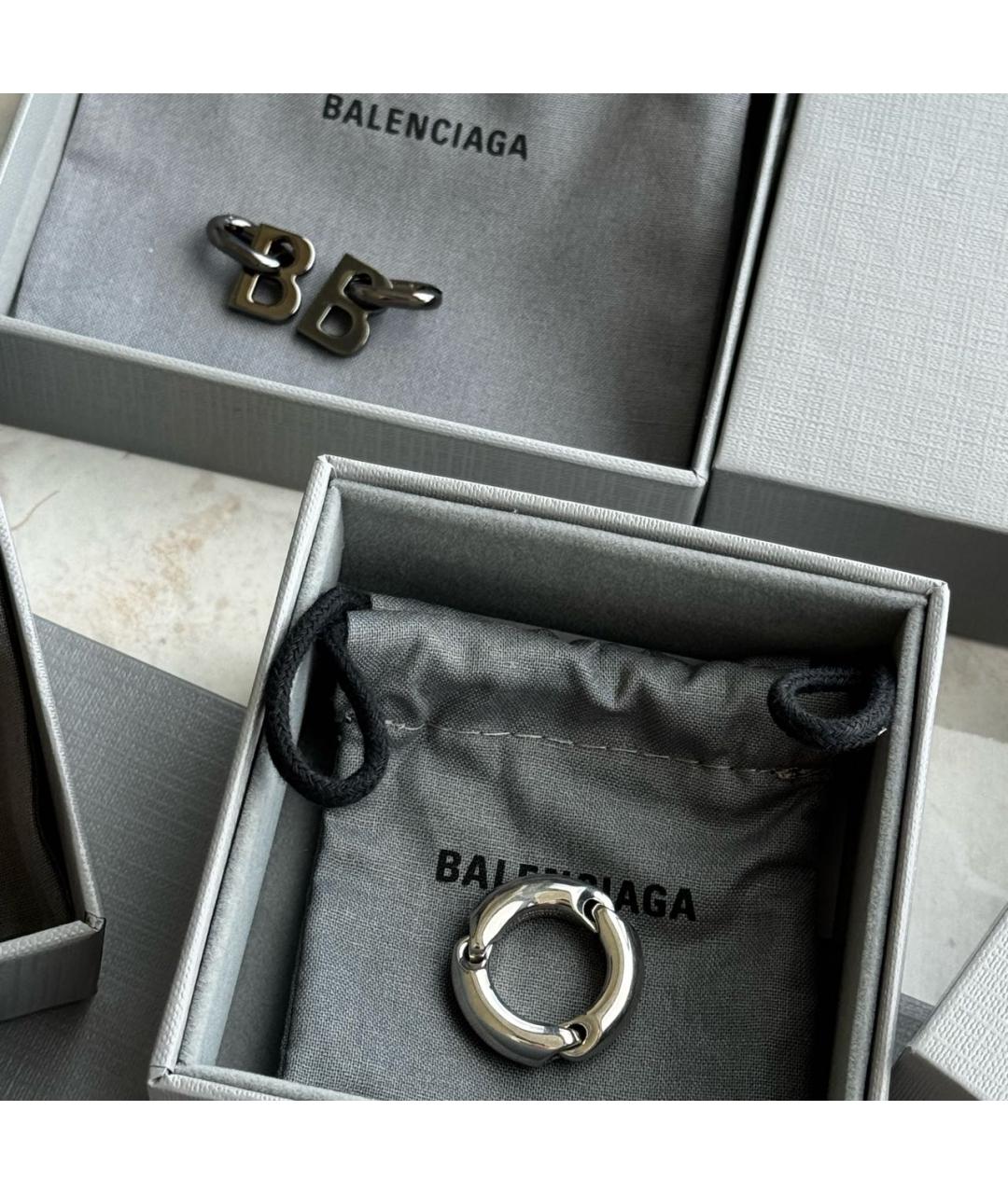 BALENCIAGA Серые металлические серьги, фото 5