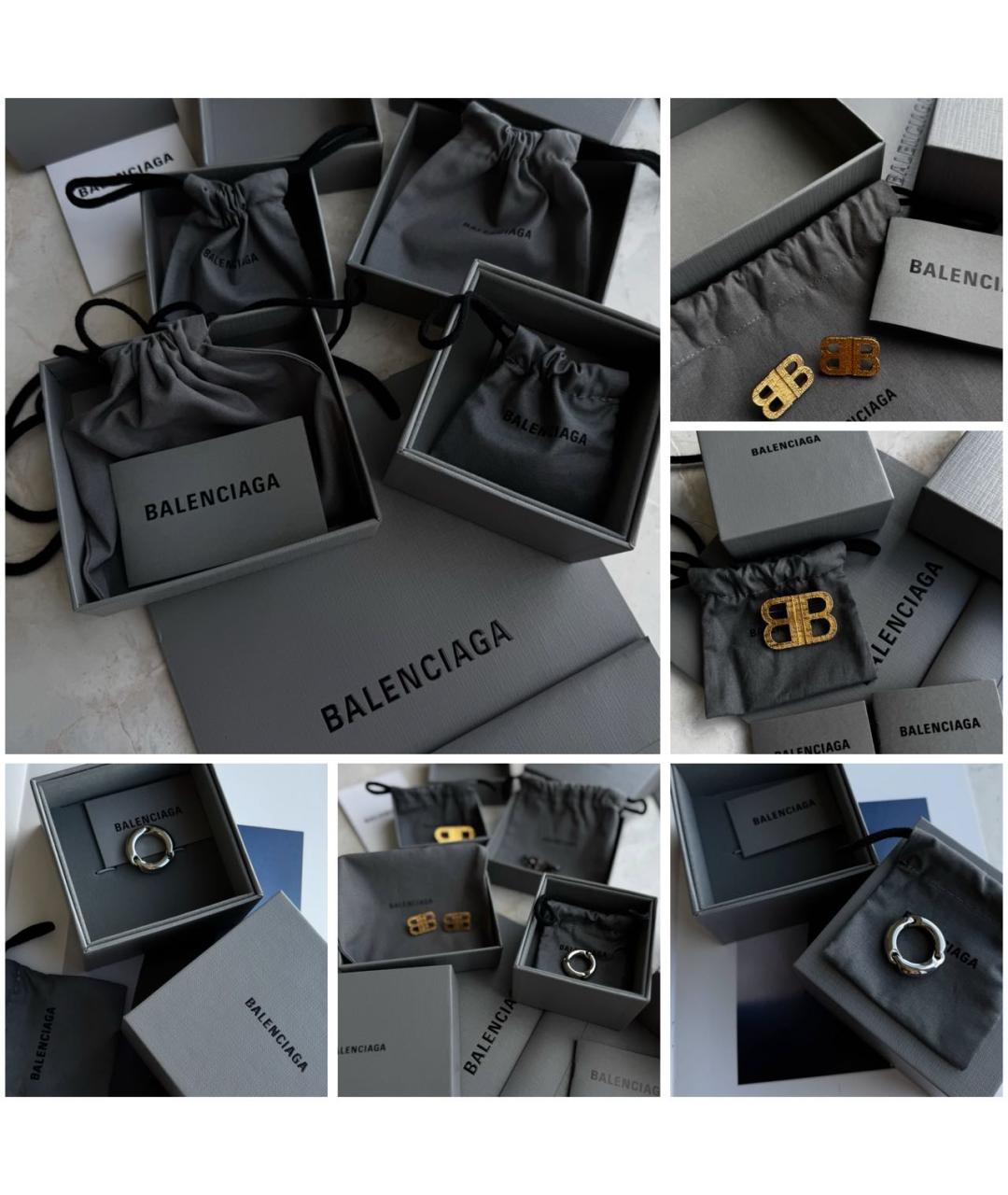 BALENCIAGA Серые металлические серьги, фото 6