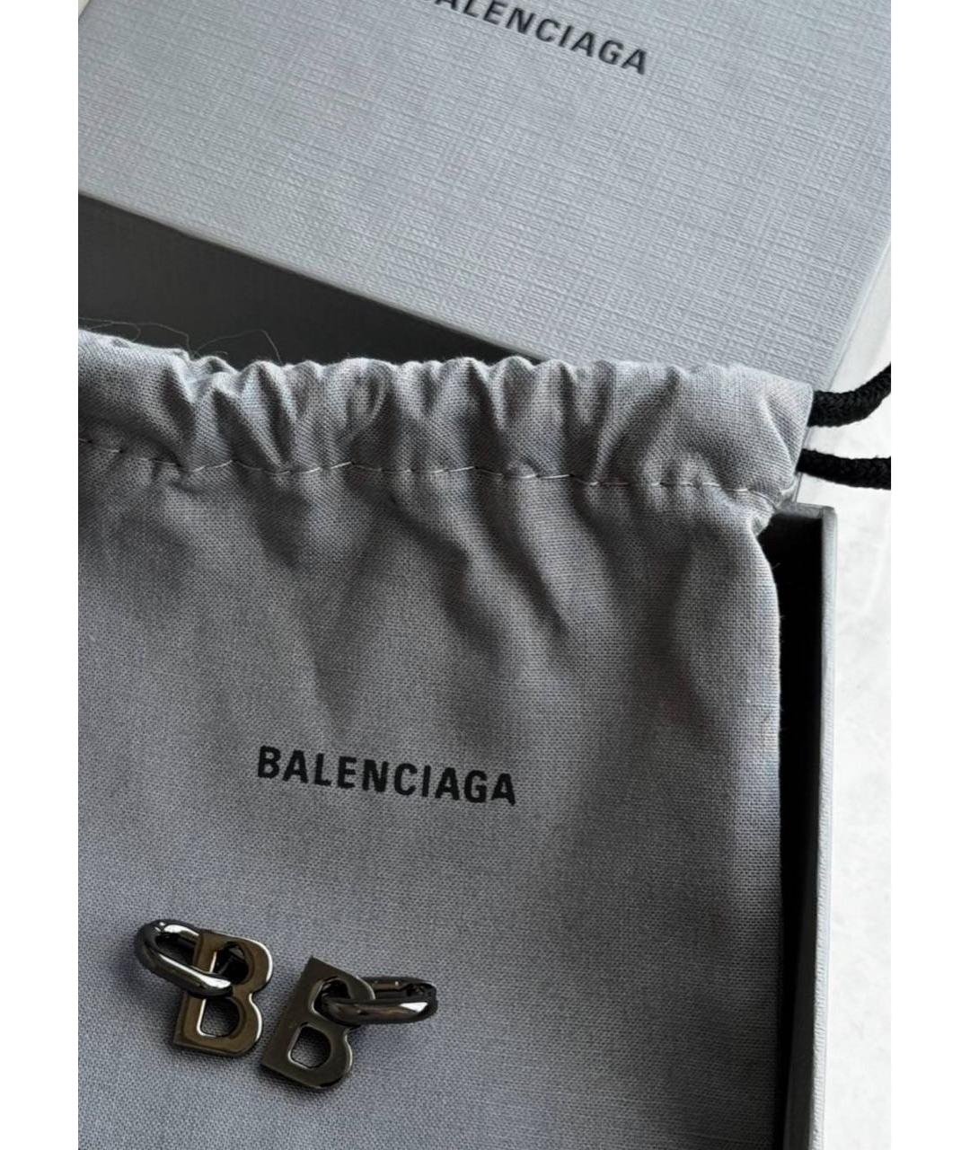 BALENCIAGA Серые металлические серьги, фото 3