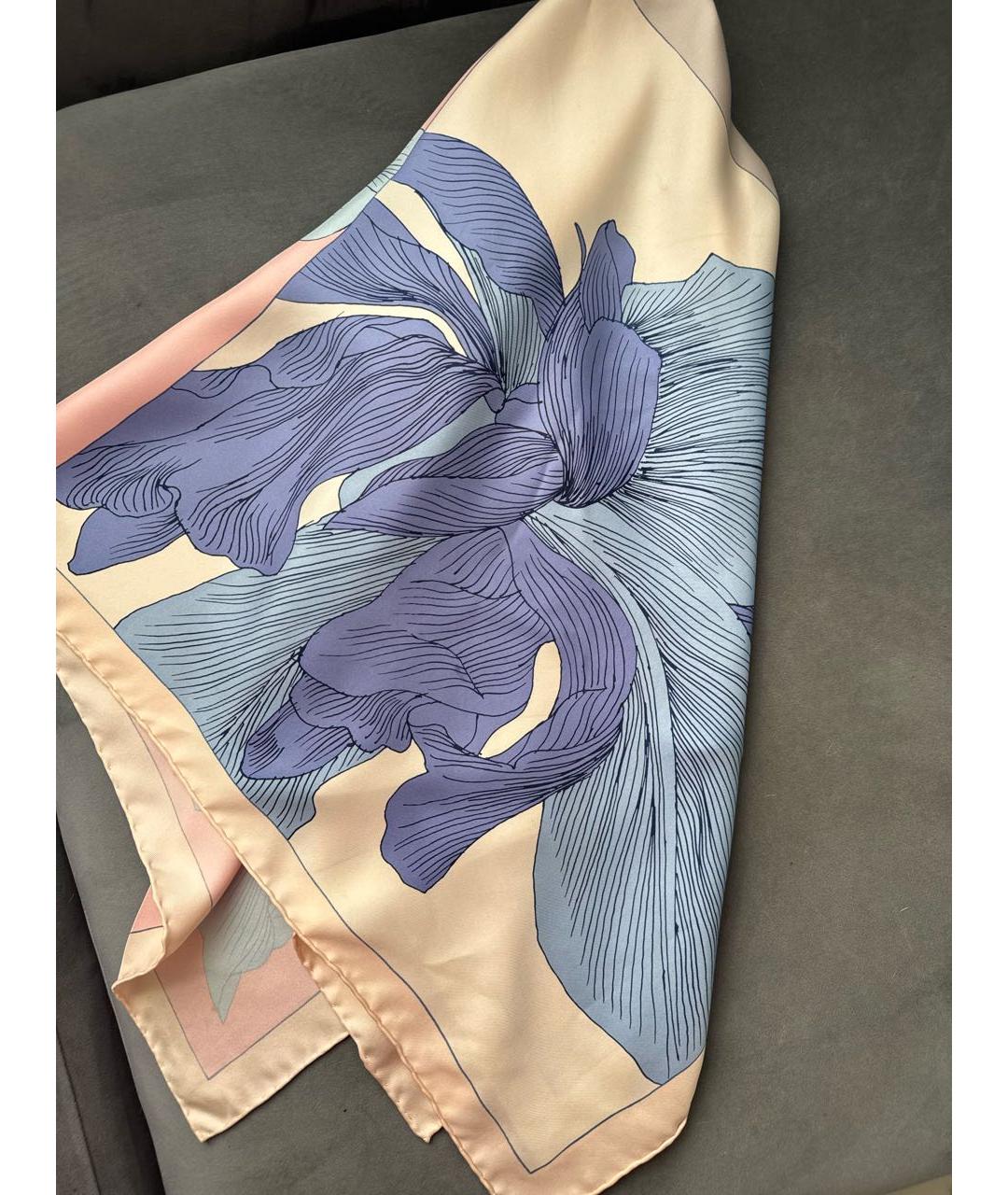 HERMES Розовый шелковый платок, фото 5