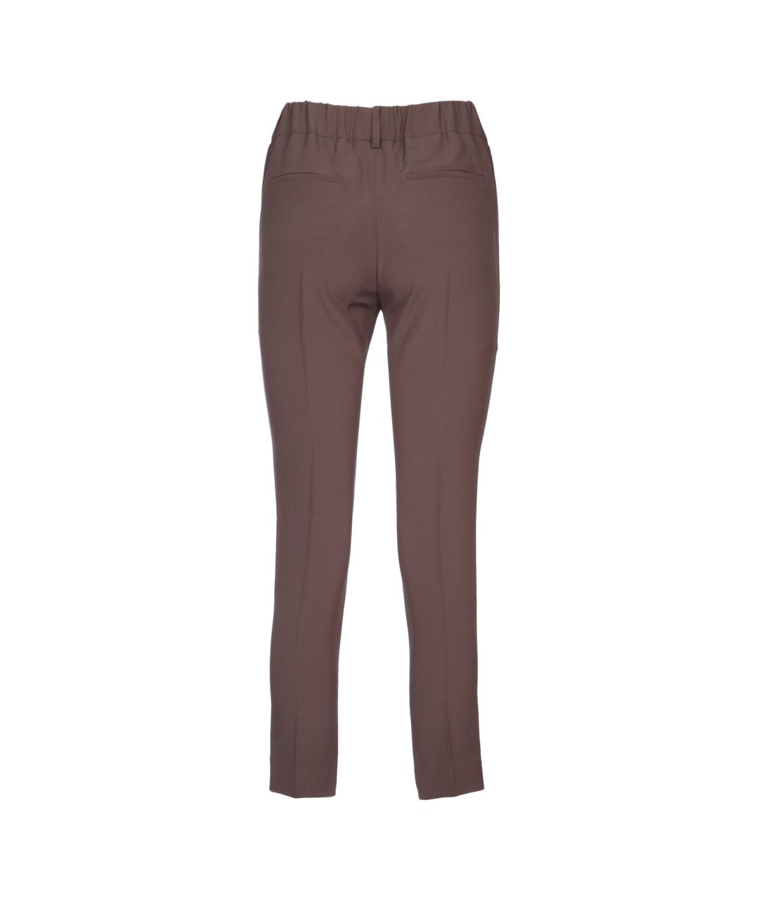 BRUNELLO CUCINELLI Коричневые ацетатные брюки узкие, фото 2