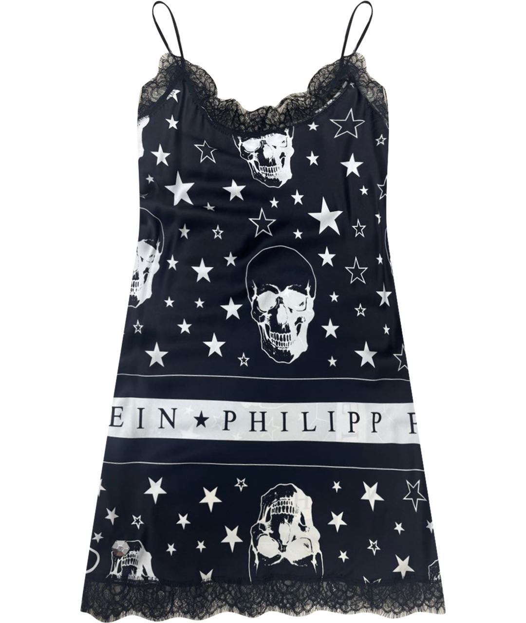 PHILIPP PLEIN Черный шелковый сарафан, фото 1