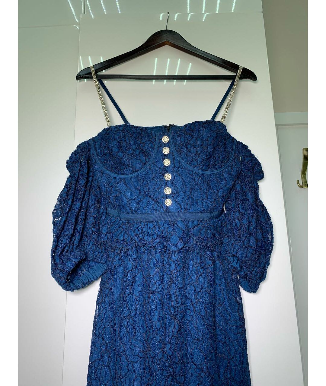 SELF-PORTRAIT Синее полиэстеровое вечернее платье, фото 2