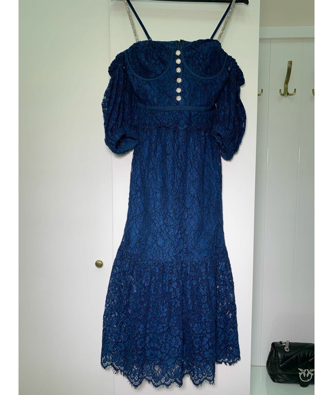 SELF-PORTRAIT Синее полиэстеровое вечернее платье, фото 5