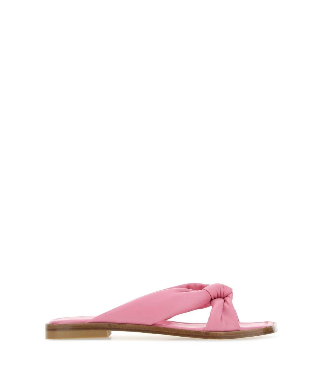 STUART WEITZMAN Розовые кожаные шлепанцы, фото 1