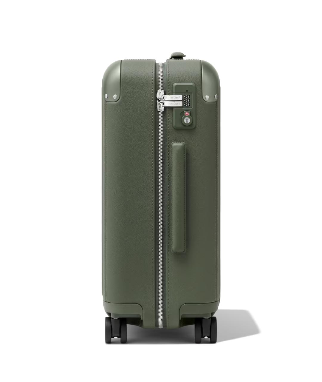 Rimowa Зеленый кожаный чемодан, фото 3