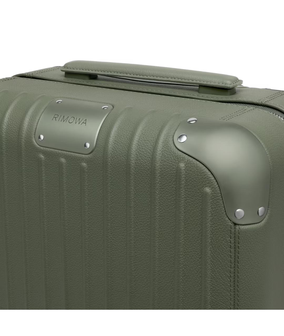 Rimowa Зеленый кожаный чемодан, фото 7