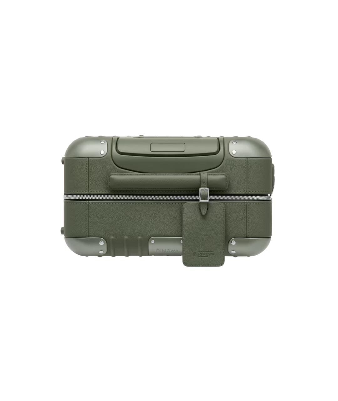 Rimowa Зеленый кожаный чемодан, фото 6