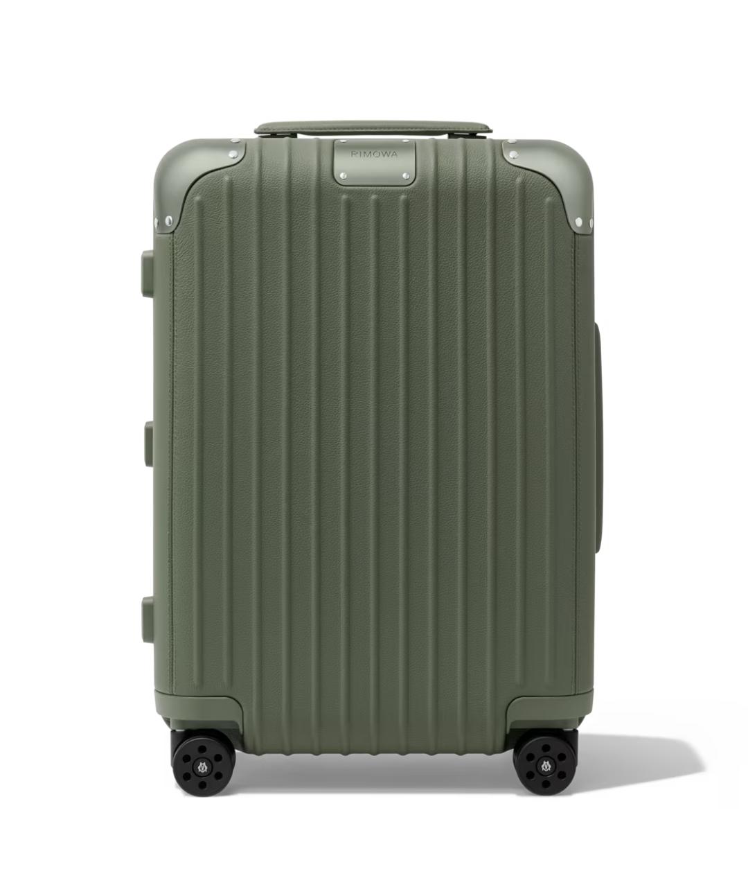 Rimowa Зеленый кожаный чемодан, фото 9