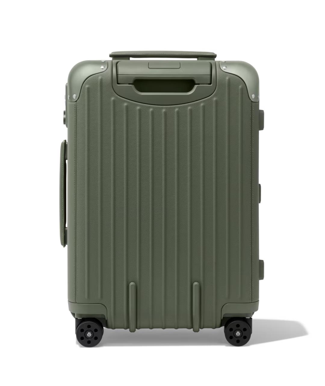 Rimowa Зеленый кожаный чемодан, фото 5
