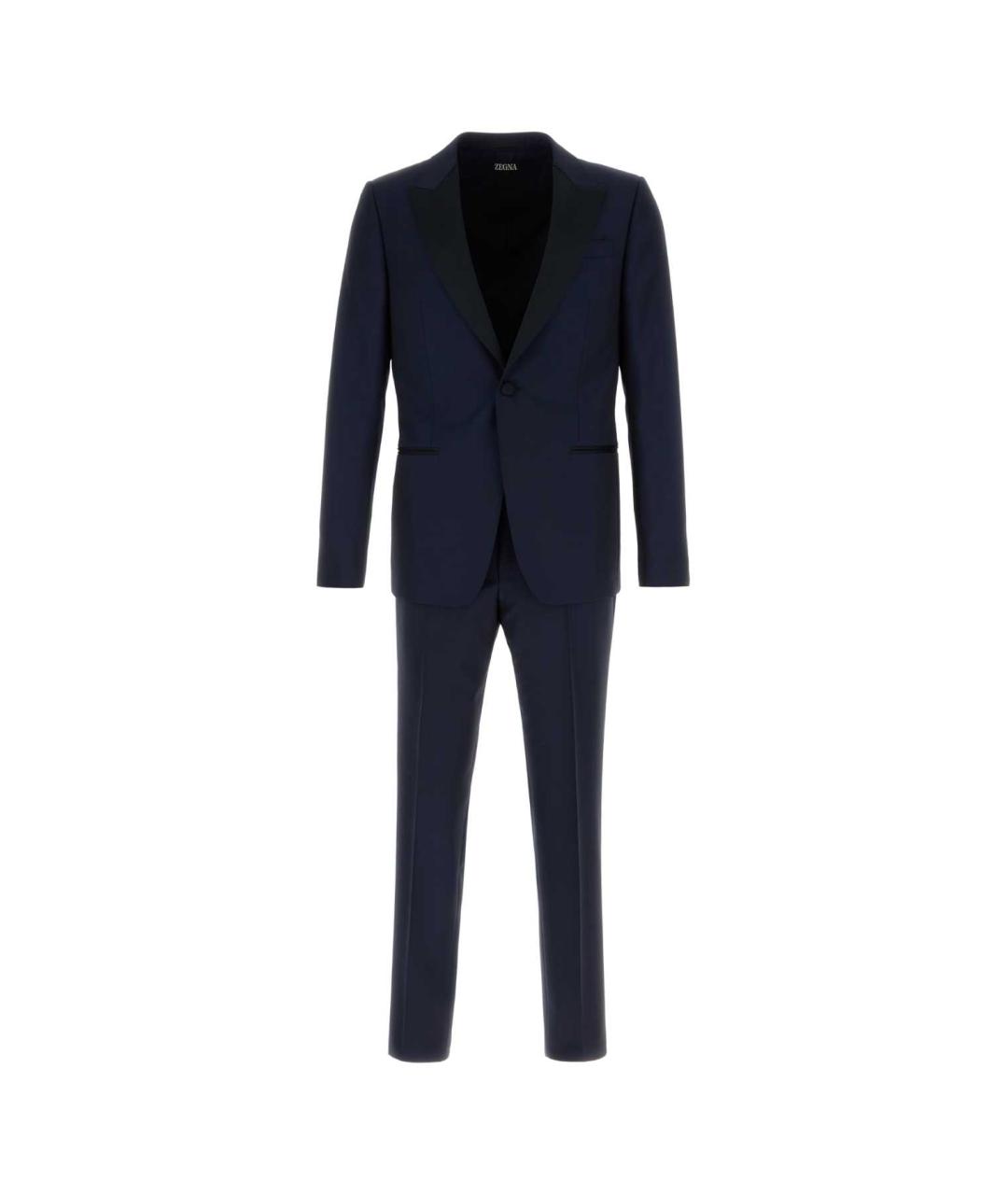 ZEGNA Темно-синий повседневный костюм, фото 1