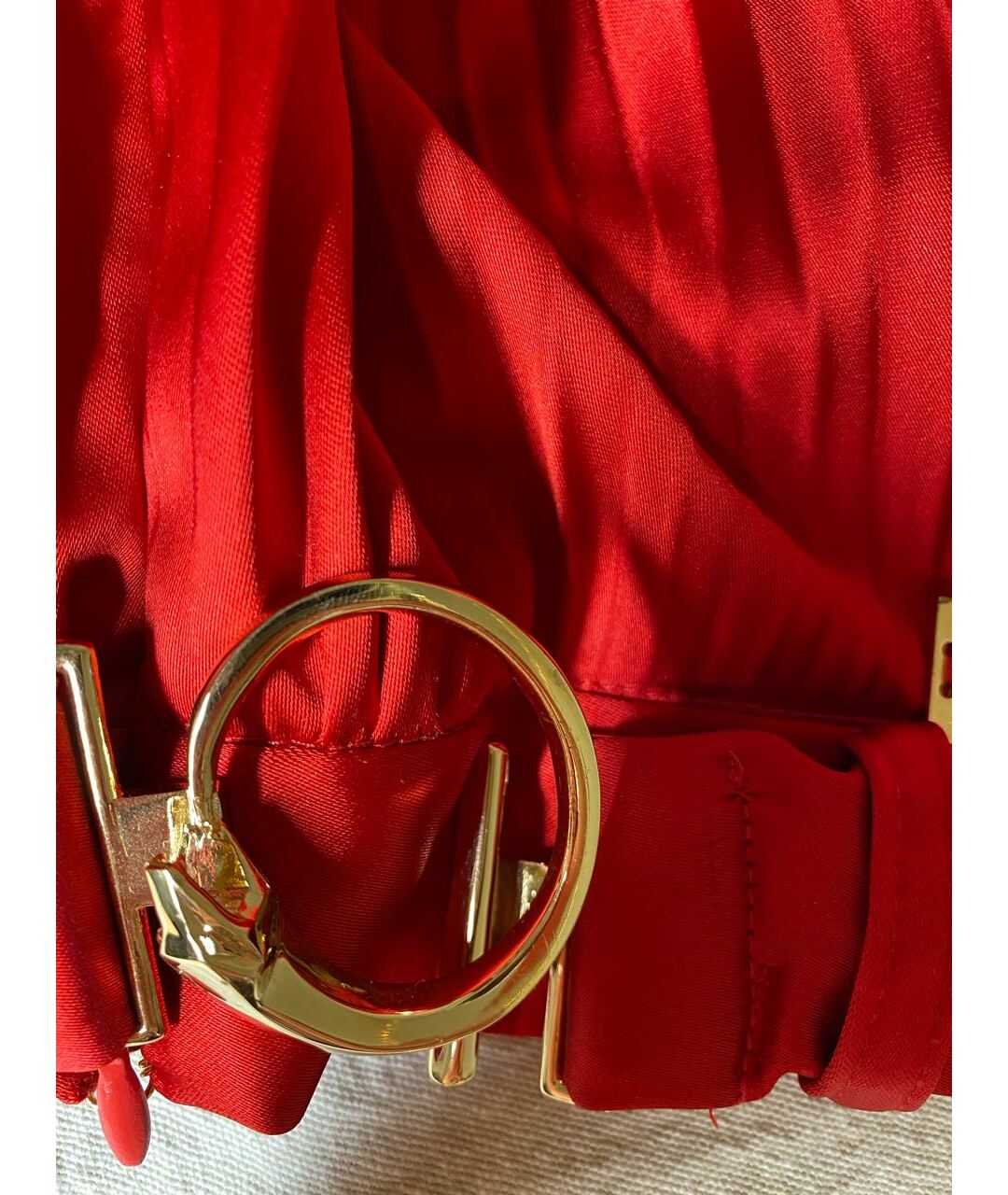 CAVALLI CLASS Красная ацетатная юбка миди, фото 7
