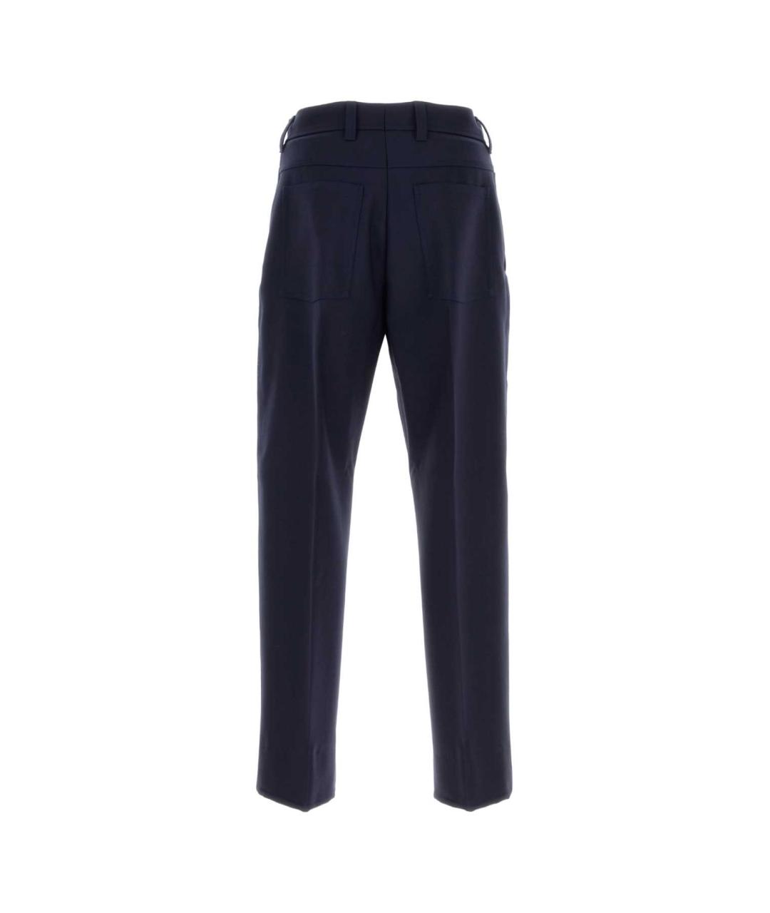ZEGNA Темно-синие шерстяные классические брюки, фото 2