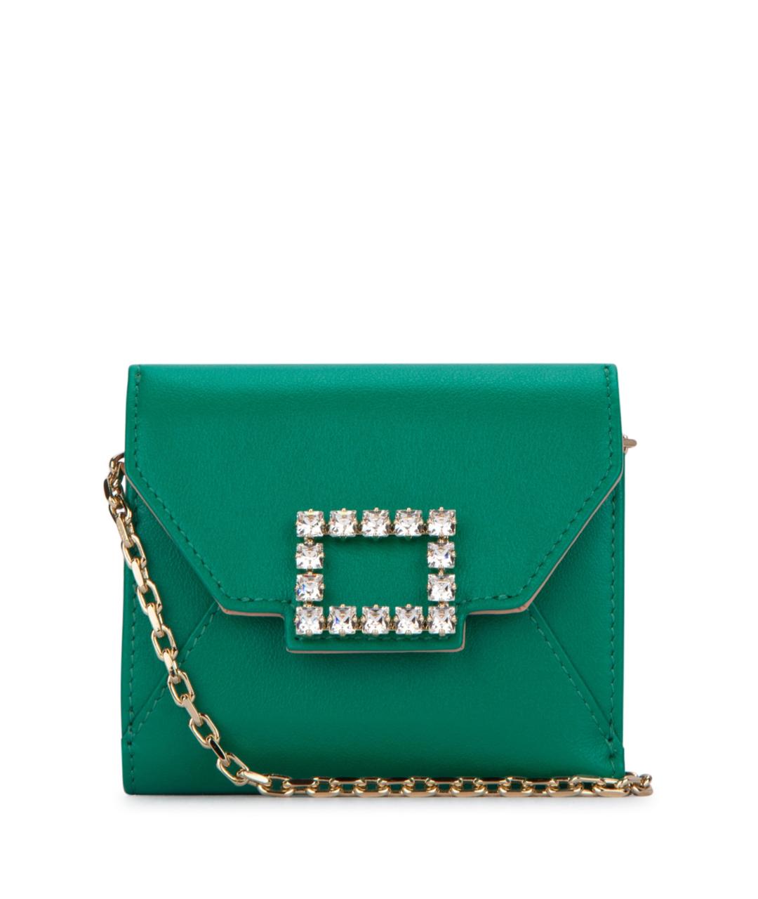 ROGER VIVIER Зеленый кожаный кошелек, фото 1