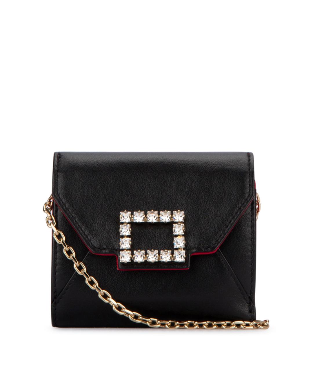 ROGER VIVIER Черный кожаный кошелек, фото 1