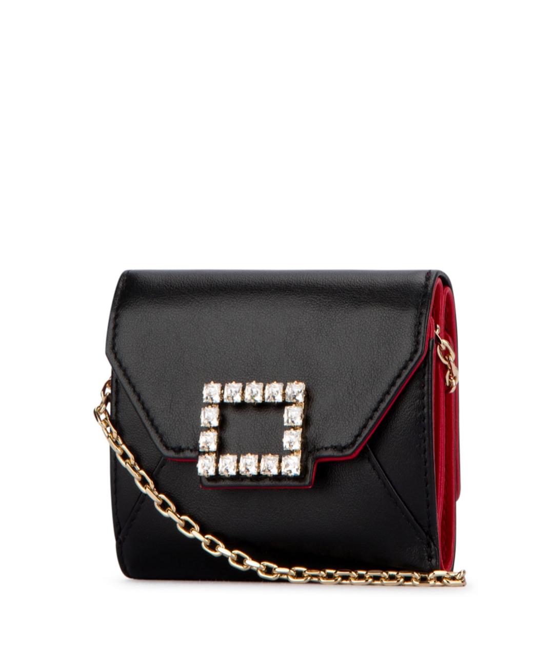 ROGER VIVIER Черный кожаный кошелек, фото 2