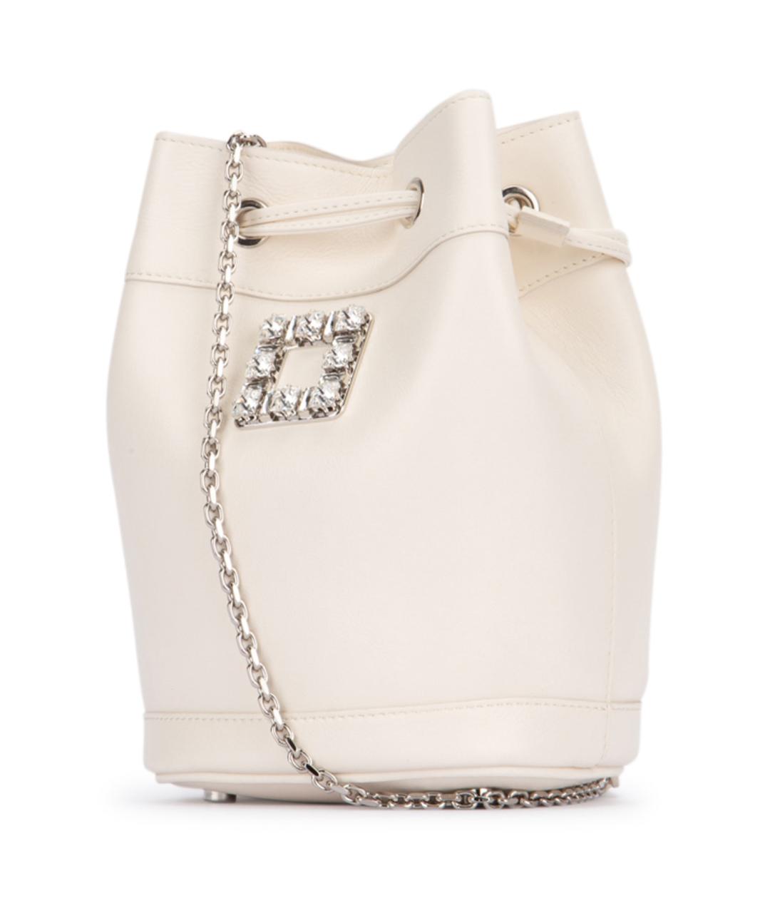 ROGER VIVIER Белая кожаная сумка тоут, фото 2