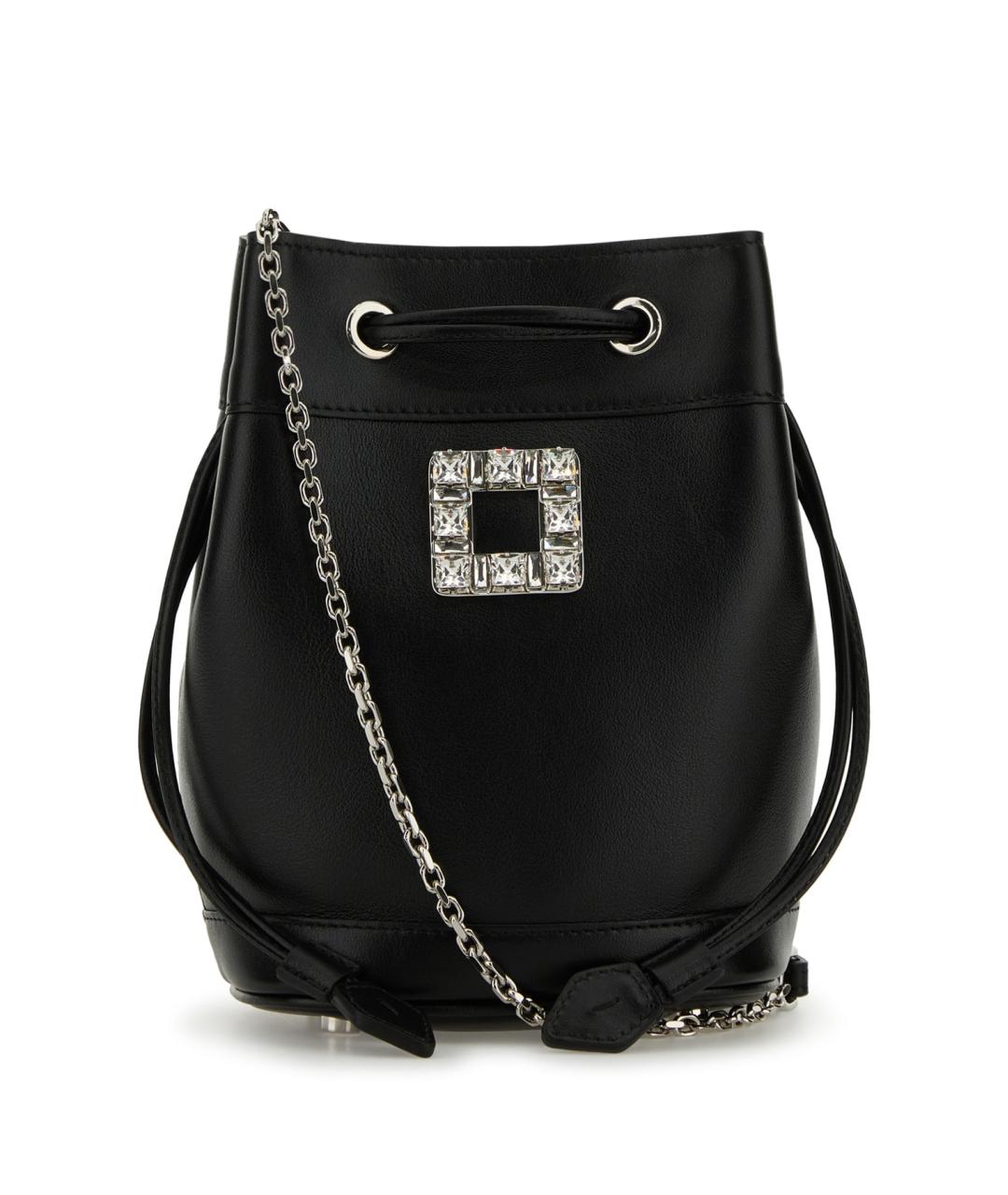 ROGER VIVIER Черная кожаная сумка тоут, фото 1