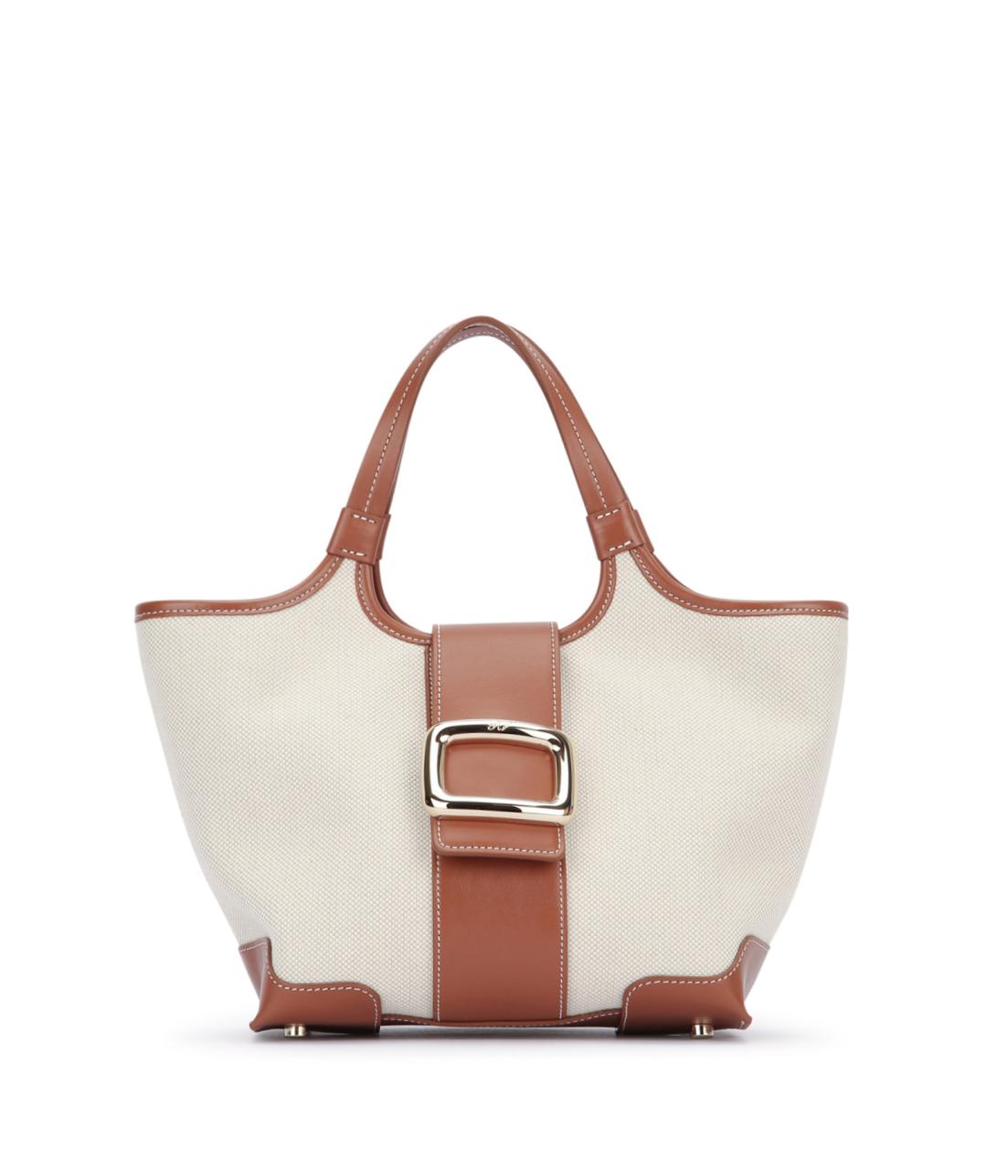 ROGER VIVIER Бежевая тканевая сумка тоут, фото 1