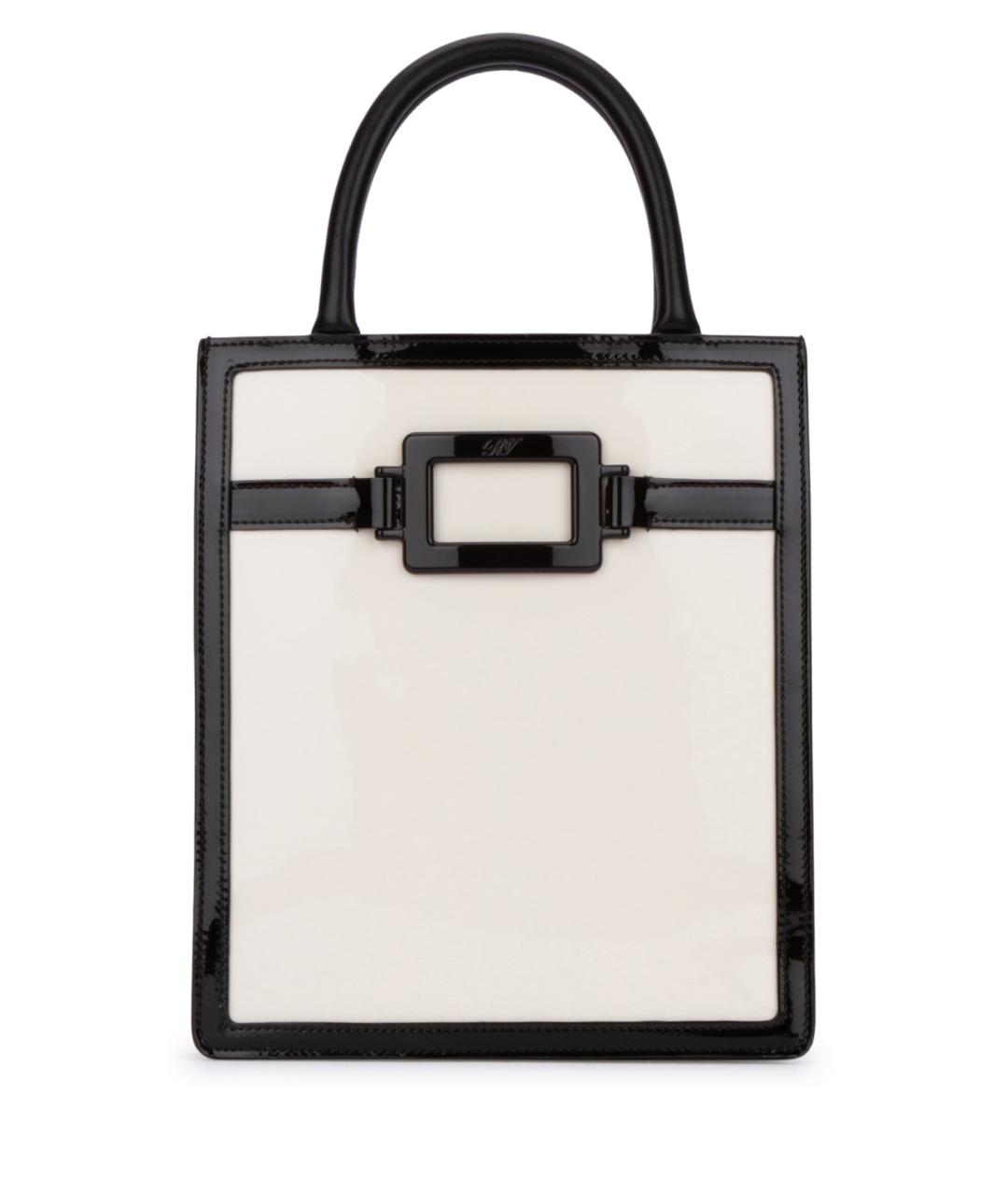 ROGER VIVIER Белая сумка с короткими ручками из лакированной кожи, фото 1