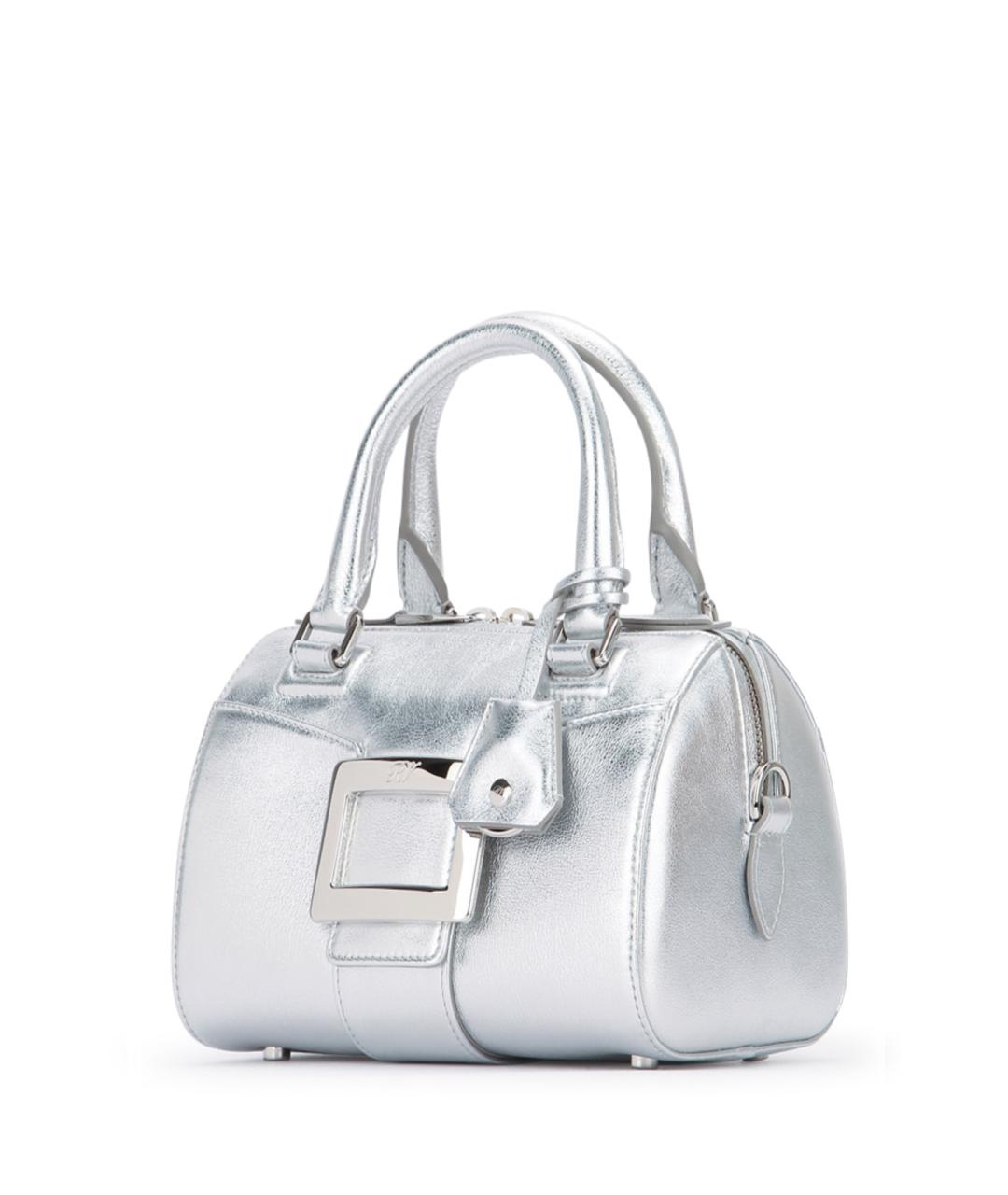ROGER VIVIER Серебряная кожаная сумка тоут, фото 2