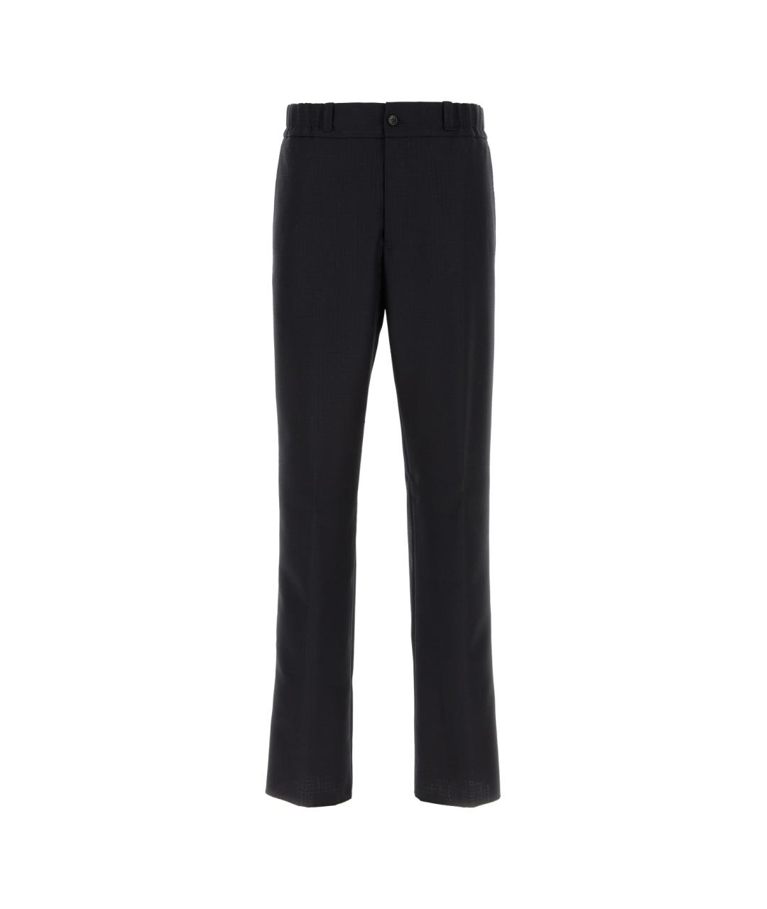 LANVIN Темно-синие хлопковые классические брюки, фото 1