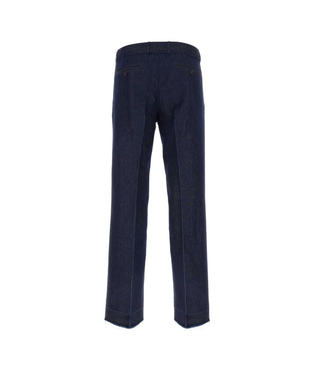 LANVIN Синие хлопковые повседневные брюки, фото 2