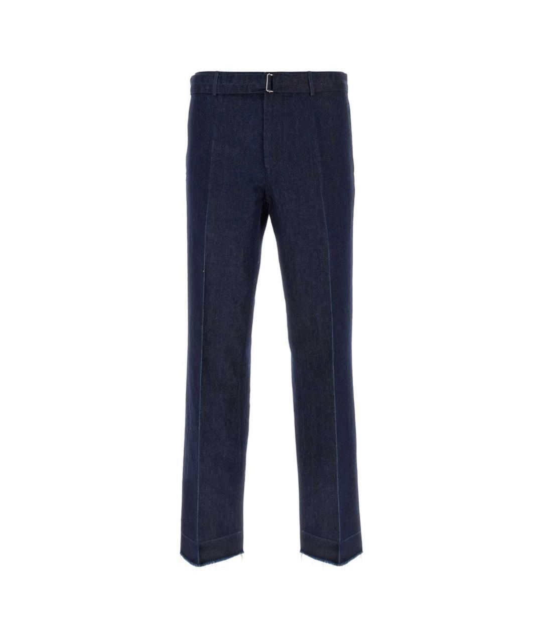 LANVIN Синие хлопковые повседневные брюки, фото 1