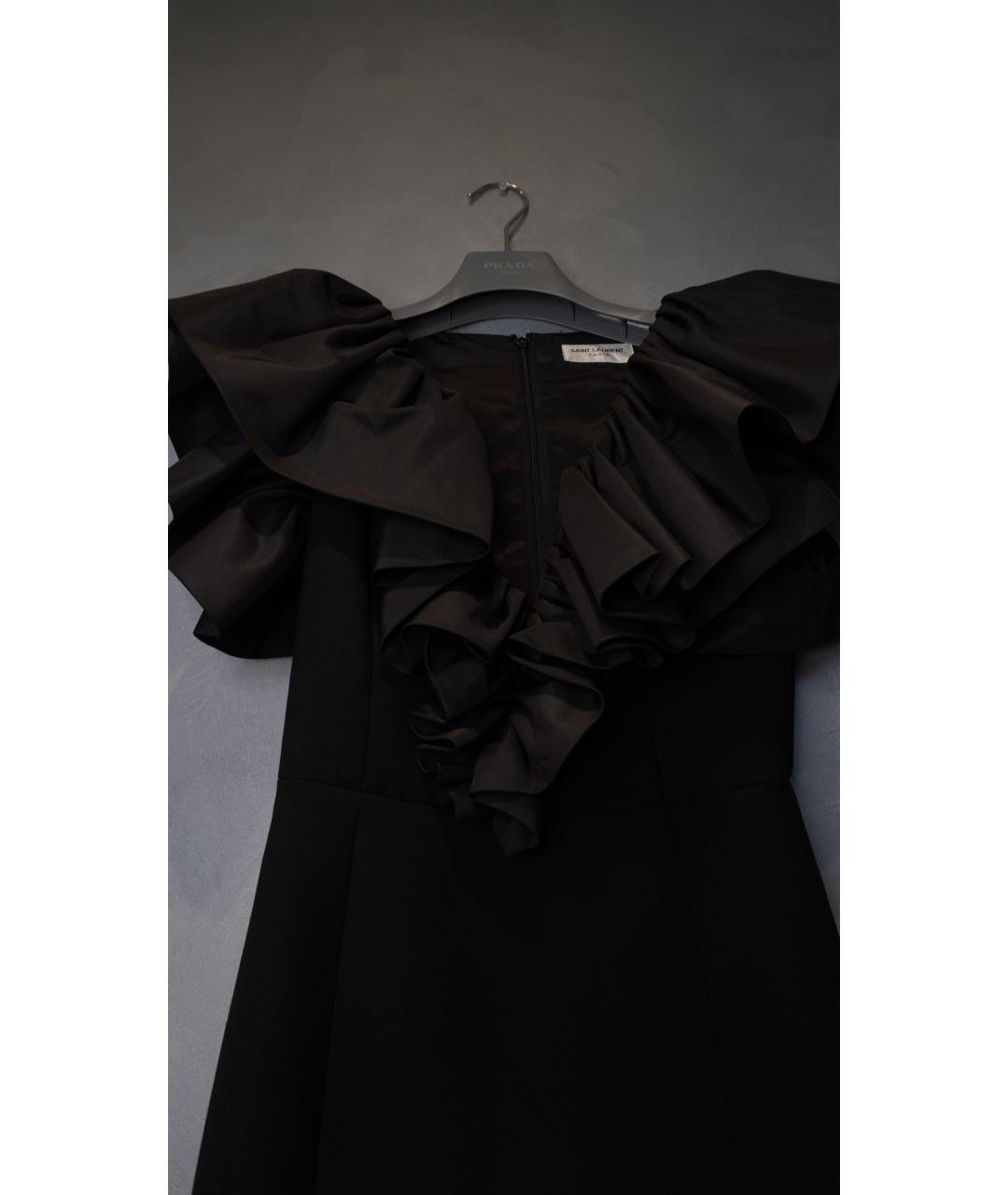 SAINT LAURENT Черное шерстяное вечернее платье, фото 6