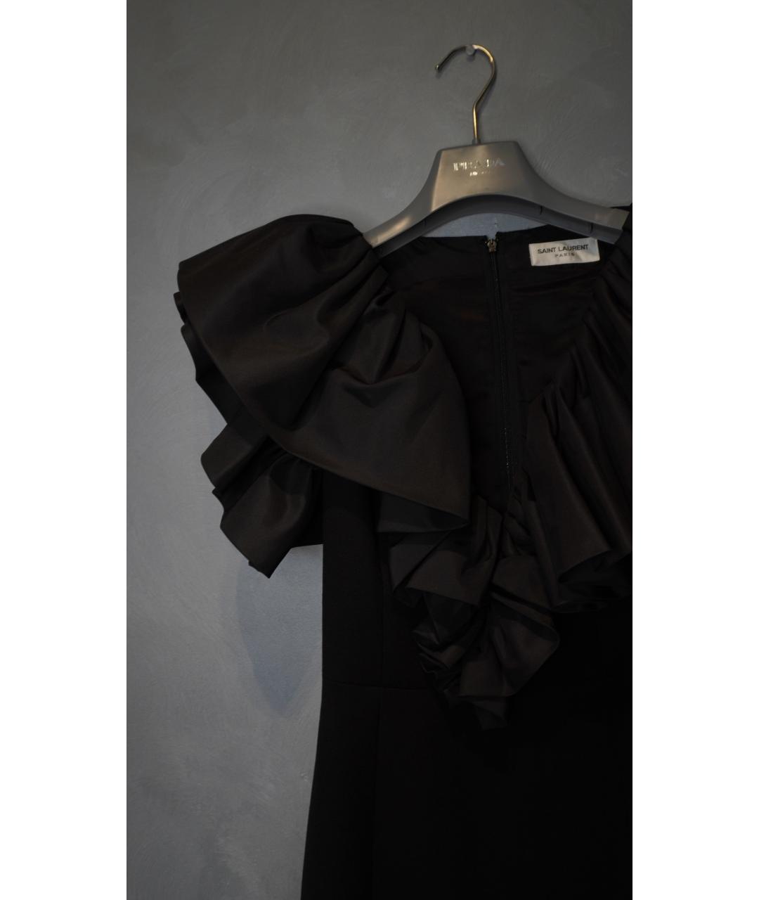 SAINT LAURENT Черное шерстяное вечернее платье, фото 7