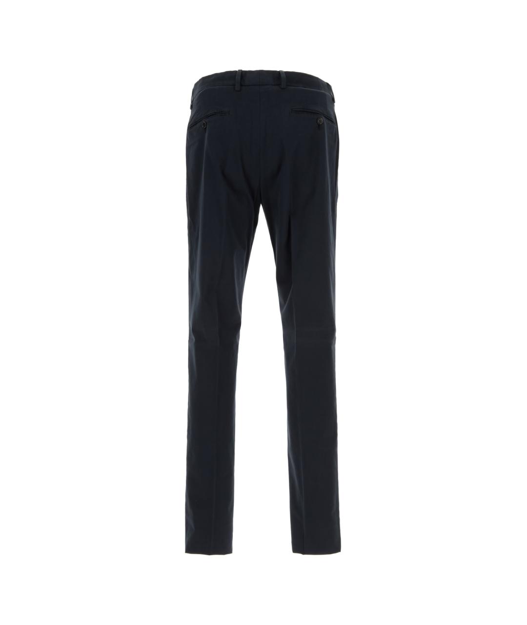ZEGNA Темно-синие хлопко-эластановые классические брюки, фото 2