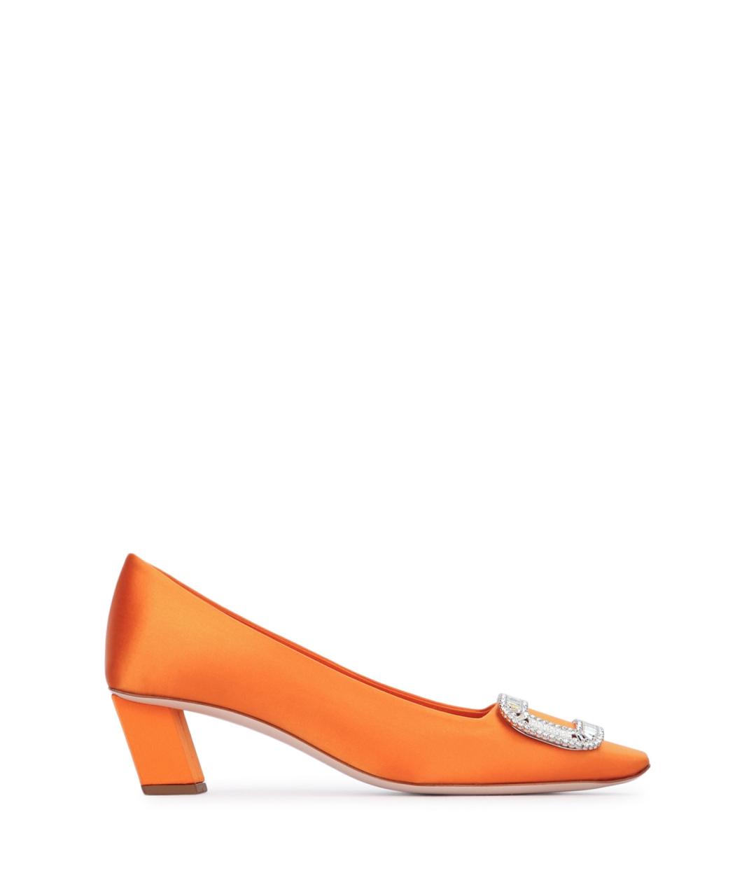 ROGER VIVIER Оранжевое текстильные туфли, фото 1
