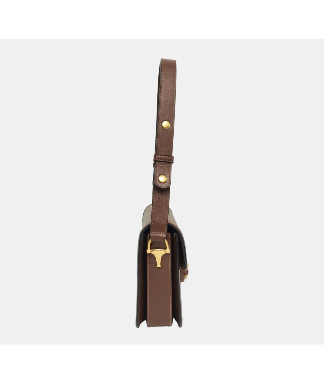 GUCCI Коричневая кожаная сумка через плечо, фото 3