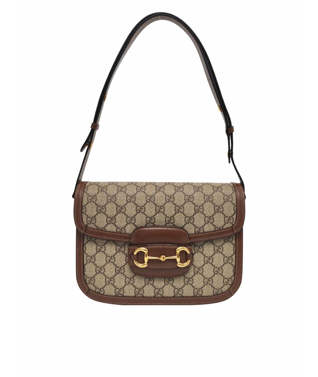 GUCCI Коричневая кожаная сумка через плечо, фото 1