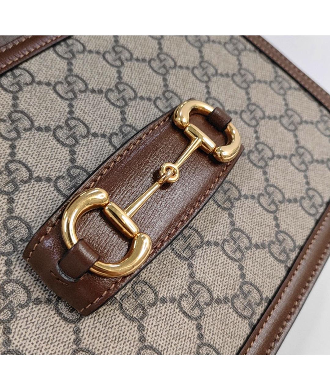 GUCCI Коричневая кожаная сумка через плечо, фото 8