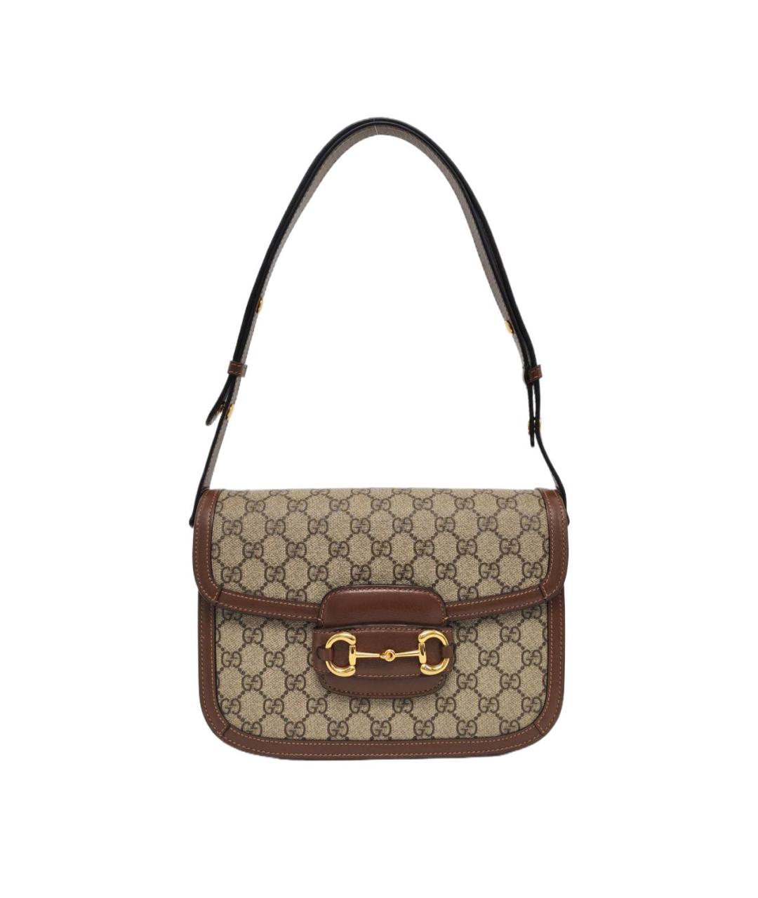 GUCCI Коричневая кожаная сумка через плечо, фото 9