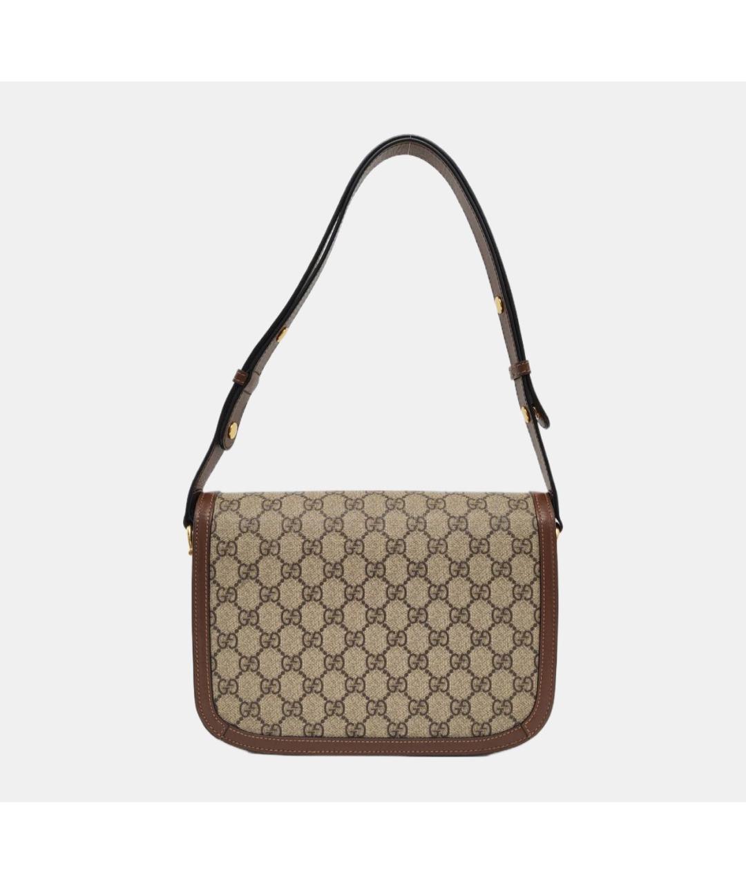 GUCCI Коричневая кожаная сумка через плечо, фото 4
