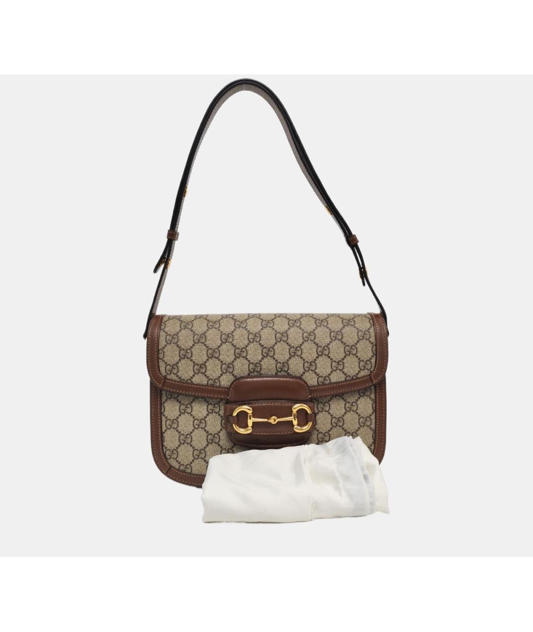 GUCCI Коричневая кожаная сумка через плечо, фото 7