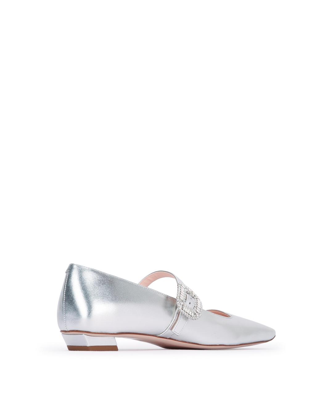 ROGER VIVIER Серебряные кожаные балетки, фото 3