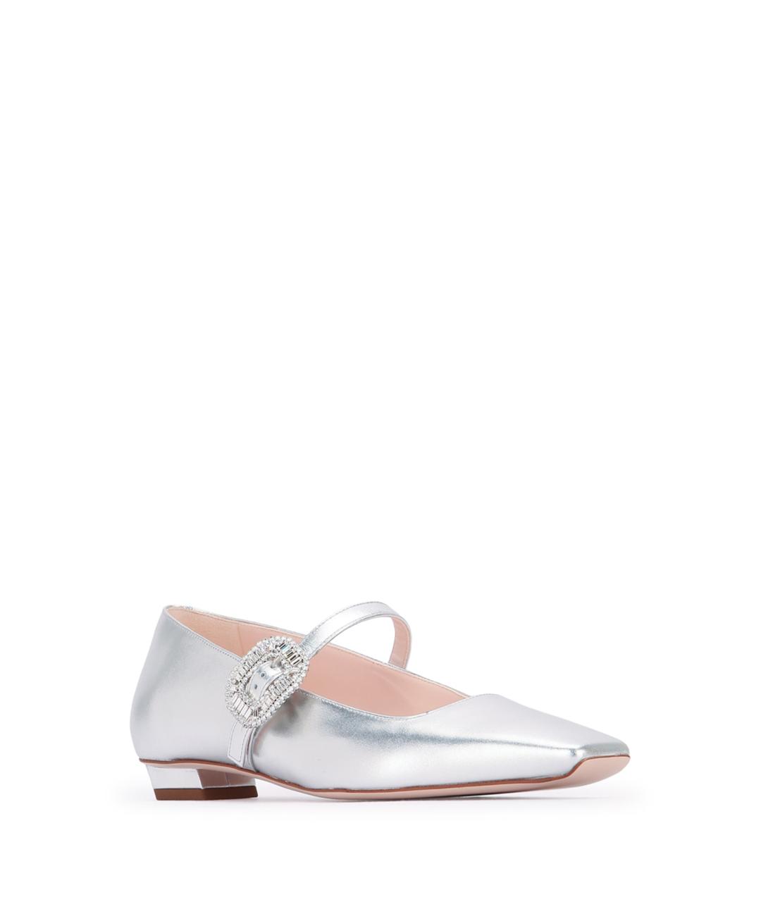 ROGER VIVIER Серебряные кожаные балетки, фото 2
