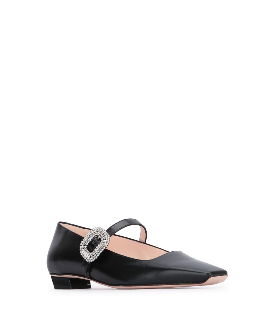 ROGER VIVIER Черные кожаные балетки, фото 2