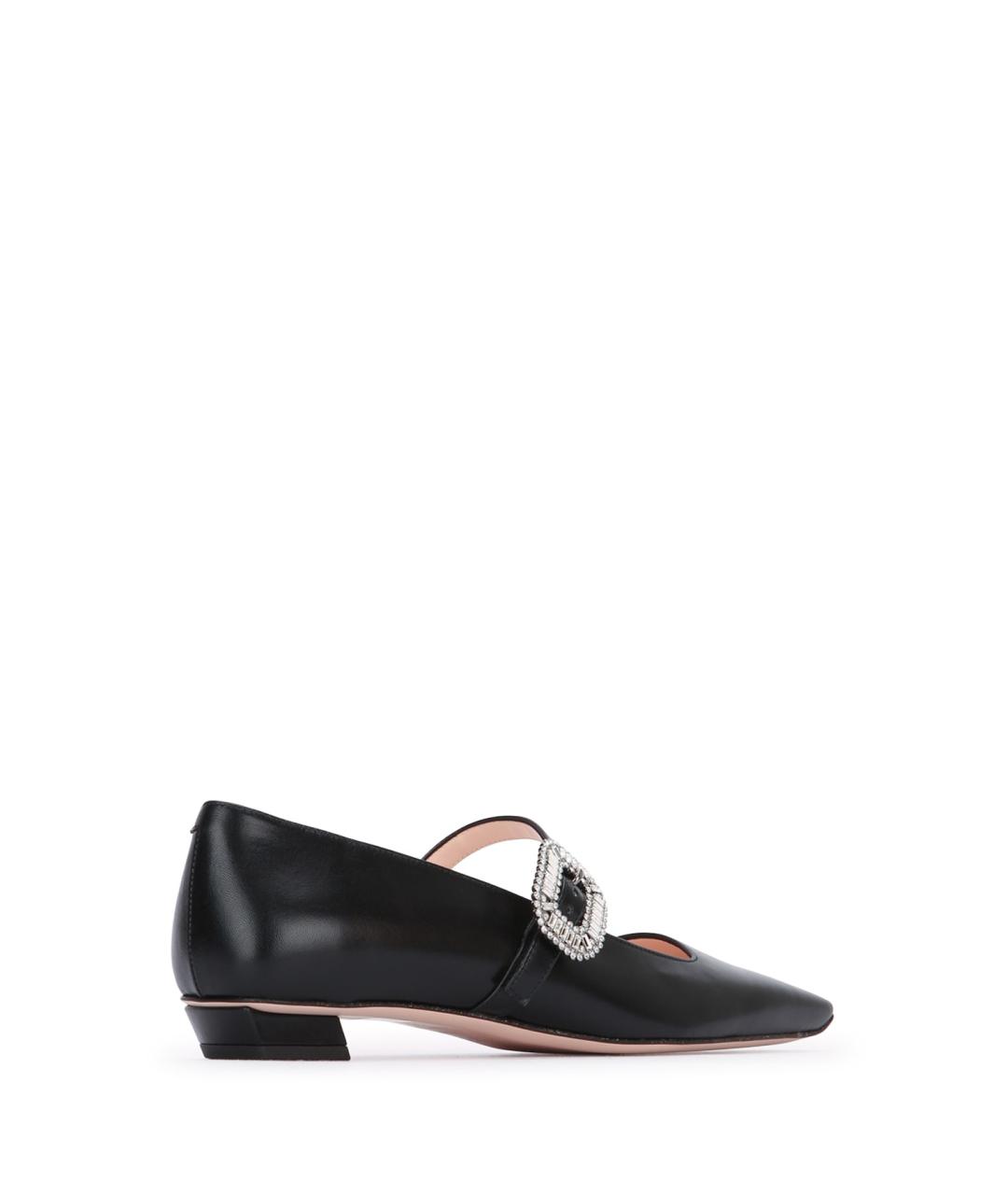 ROGER VIVIER Черные кожаные балетки, фото 3