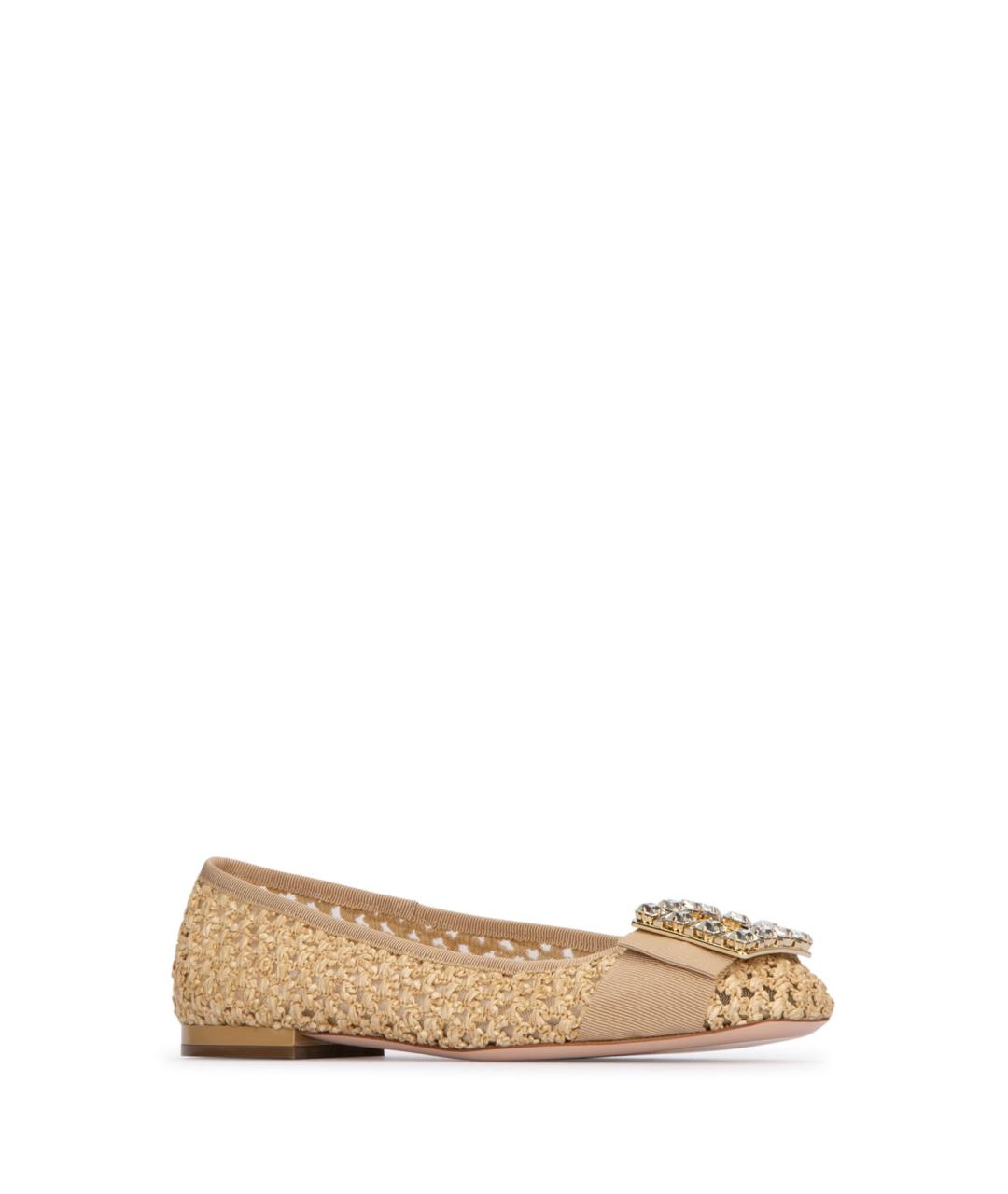 ROGER VIVIER Бежевые текстильные балетки, фото 2